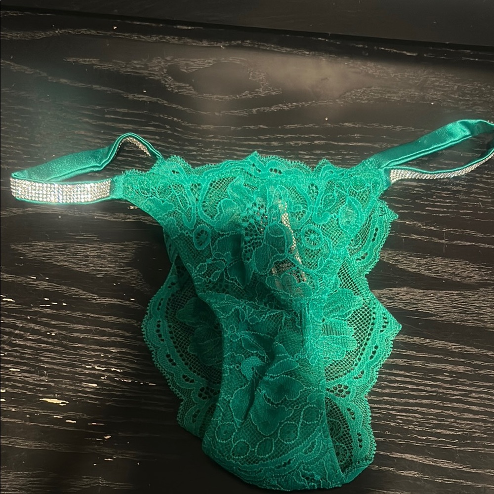 Victoria's Secret Green Lace One Piece with Intricate Design
